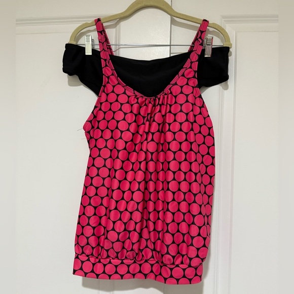 Walk On Beach Dot Print Two Piece Tankini Swimsuit - Size: XL NEW - Picture 4 of 9